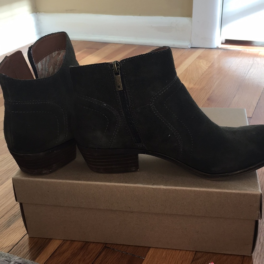 Green suede Lucky Booties